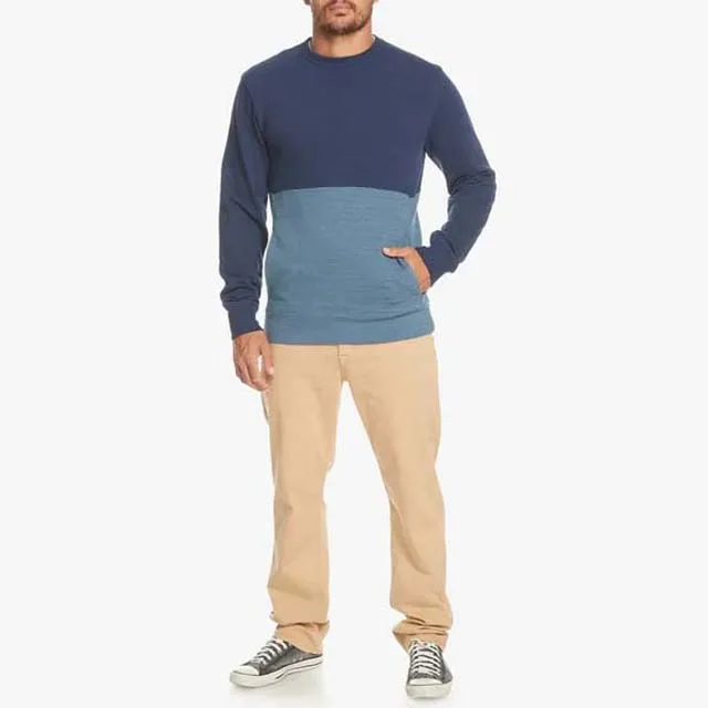 High Quality Fleece Custom Logo Pullover Cotton Sweatshirt Heavy Weight 400G Crewneck Sweatshirt Men Clothing Block Color 2023