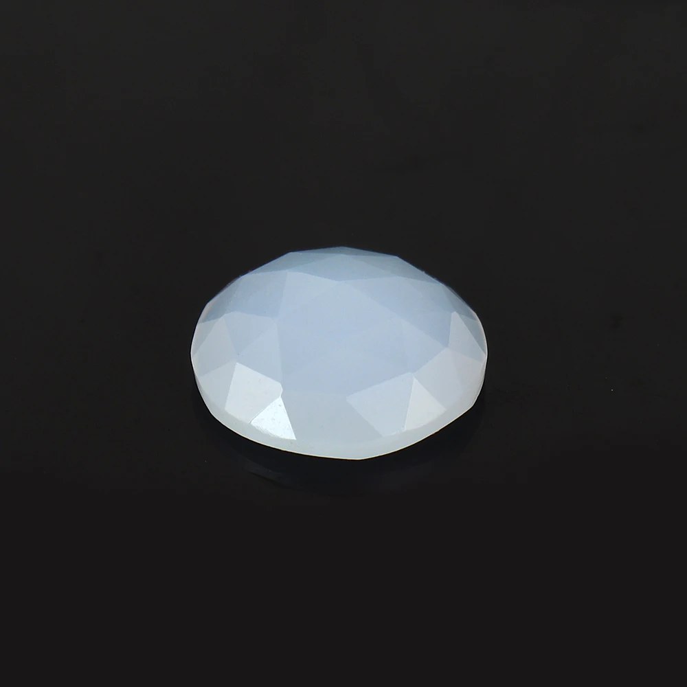 Natural Blue Chalcedony Faceted Gemstone round Shape Wholesale Blue Chalcedony Both Side Facet Gems For Jewelry Making 13x18 mm