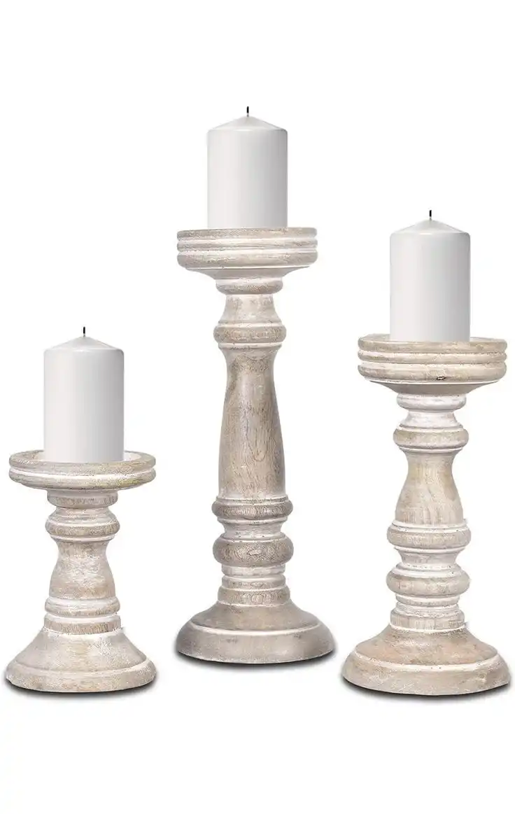 Nordic wooden candle holder creative candle rack decoration ornament retro color candle holder home decoration