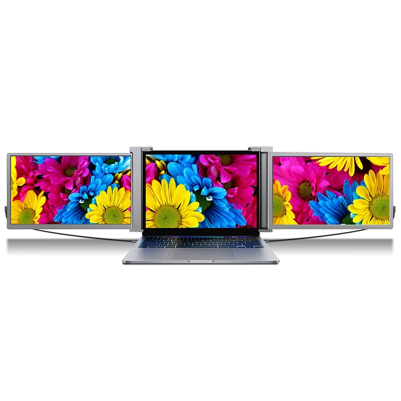 Factory OEM Triple Laptop Screen Extender Dual 15 inch  1080P LCD monitors portable Tri screen monitor for laptop