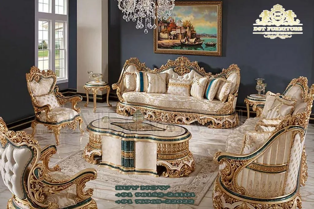 Mexican Style Luxury Tv Room Sofa Set Traditional Turkish Design Upholstered Sofa Set French Carved Classic Sofa Set
