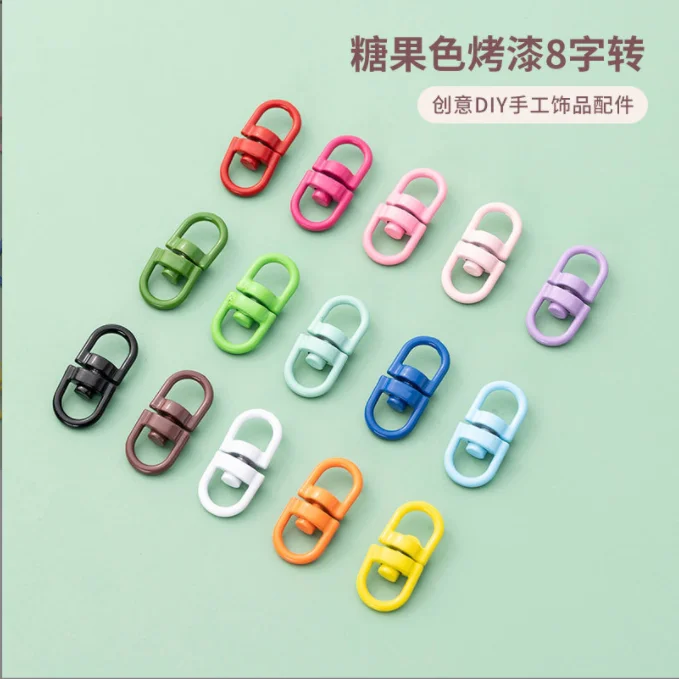 Alloy color paint 8-character connecting buckle jewelry rotary buckle
