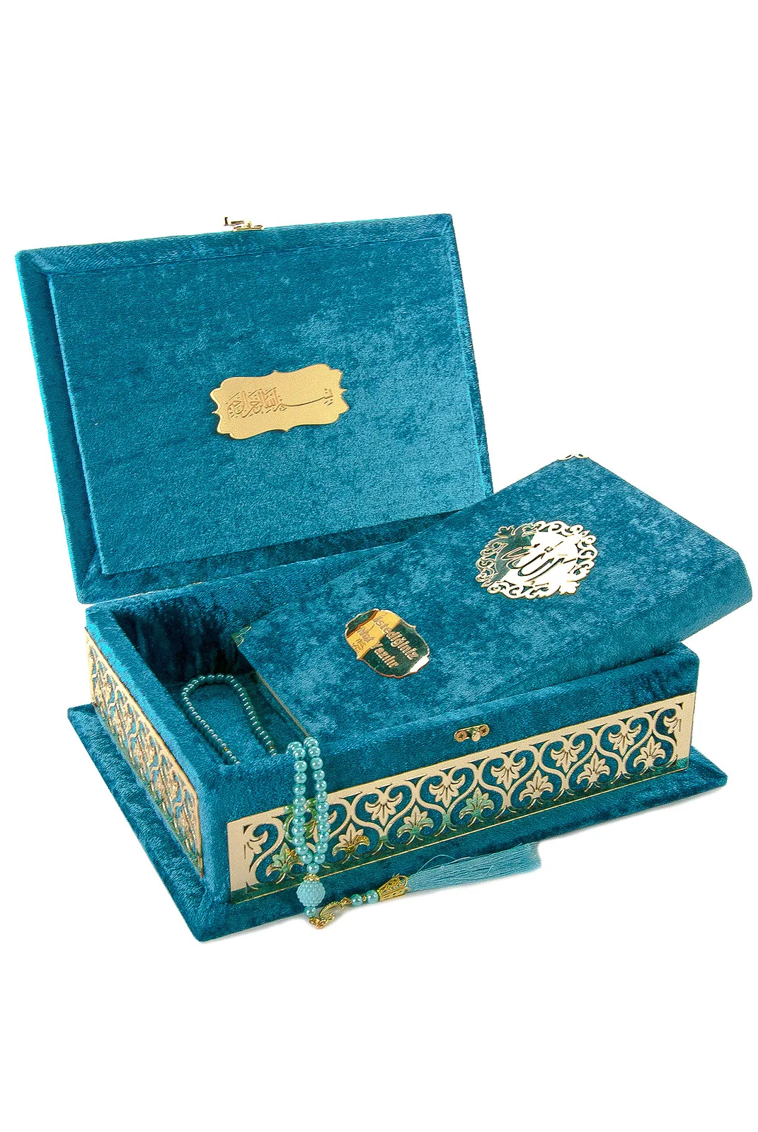 Velvet Covered Islamic Gift Crate Velvet Covered Quran Golden Plexi Details Customizable Writing On Box Manufacturer Wholesale