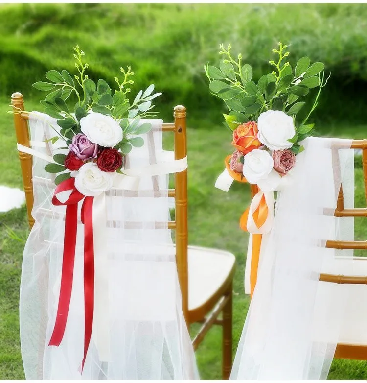 Organza Chair Wedding Sashes for Decoration Banquet Party Event Supplies