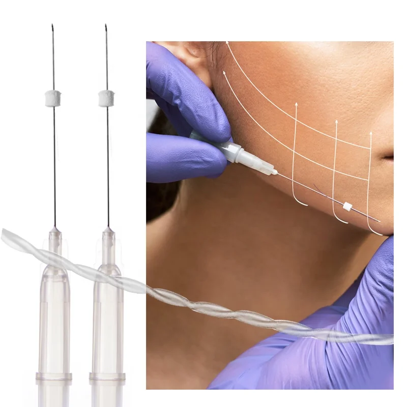 Medical absorbable 26g 38mm 60mm 90mm somker lines lip contour nasolabial folds face lifting tornado pcl thread