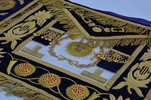 Masonic Blue Lodge Master Mason Office Apron Set Apron,Collar Cuff (gantlets) Masonic Regalia By Frame International