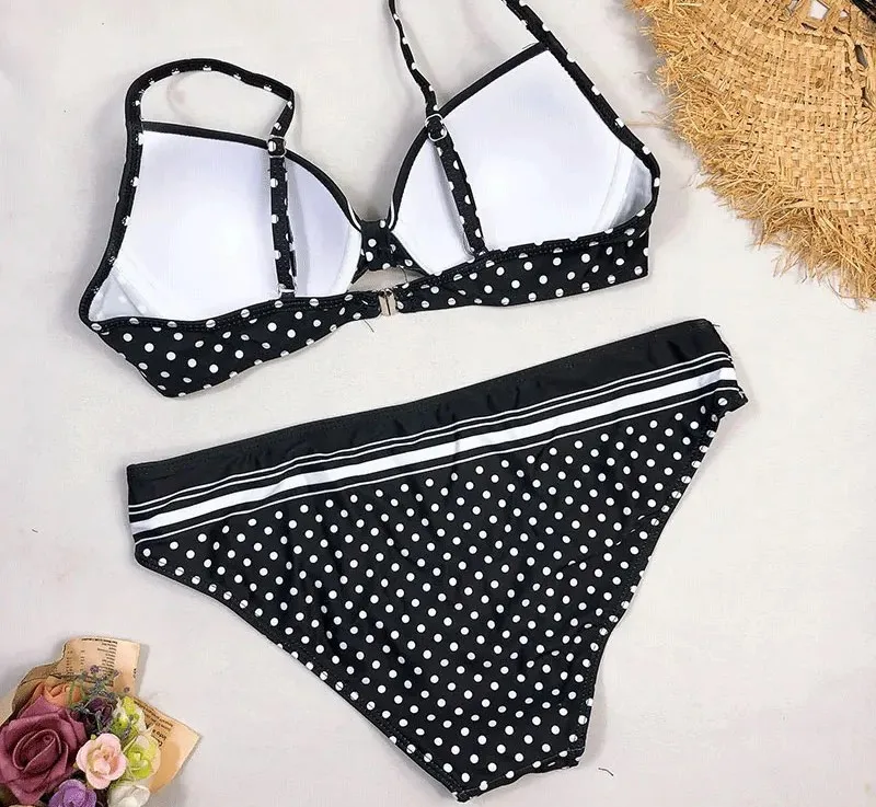 Women sporty Sexy Bikini Set Push Up Female Swimsuit Swimwear Women strapping swimsuit Bathing Suit Large Plus Size