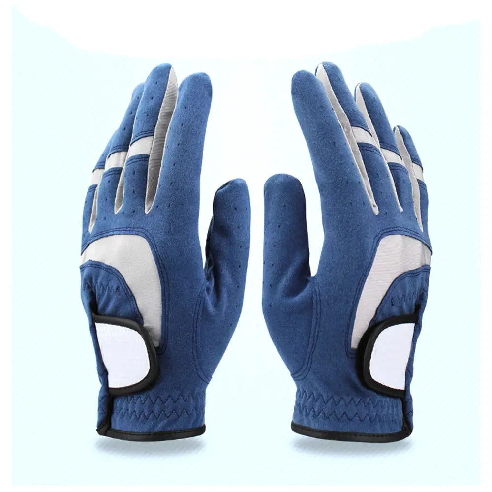 Golf Glove Fabric in Blue Brand New Breathable 1 Pair Left and Right Hand Sports Ads Gloves for Golfer Perfect