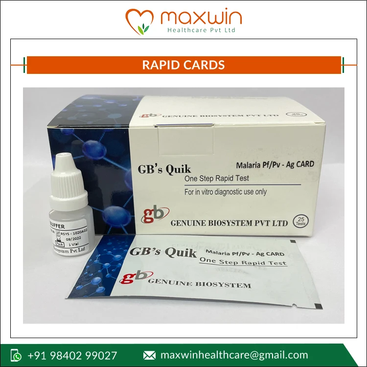 Laboratory Diagnosis Reagent Rapid Chromatographic Immunoassay Method High Accuracy Malaria PF/PV/PAN Rapid Card Test Kit