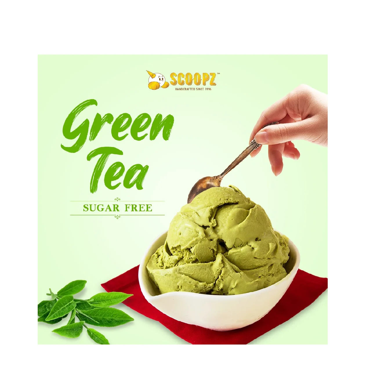 Healthy Low Fat Smooth Japanese Matcha Fragrant Mild Sweet Handcrafted Sugar Free Instant 3.5oz Cup Green Tea Soft Ice Cream