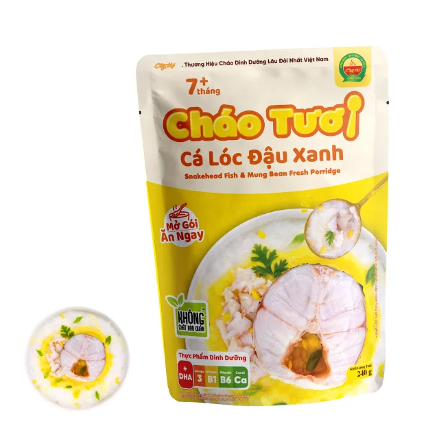 Baby food Top grade Snakehead Fish & Mung Bean Fresh Porridge ready to eat breakfast Variety flavors meal made in Vietnam
