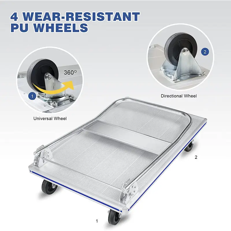 Metal transport hand trolley cart for warehouse cargo handling platform carts folding and aluminum hand truck AL300-DX