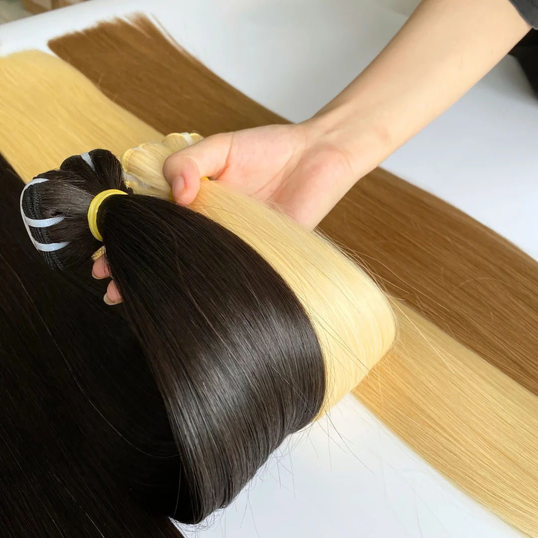 Natural Straight Weft Hair 100 Percent Vietnamese Human Hair Raw Virgin Human Hair Extensions, Wholesale Price From Factory