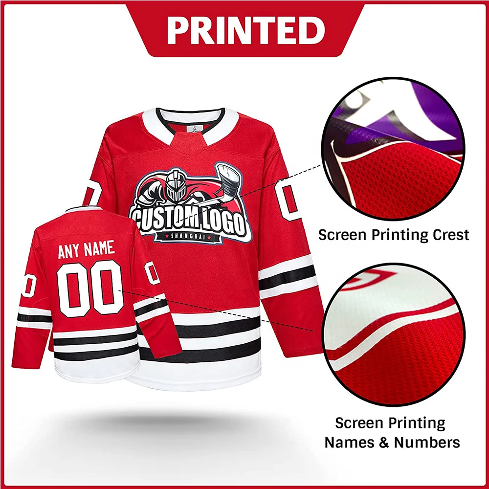 Wholesale Custom Ice Hockey uniform League Team Color Practice Jersey for Junior to Senior Adult and Youth Personalize