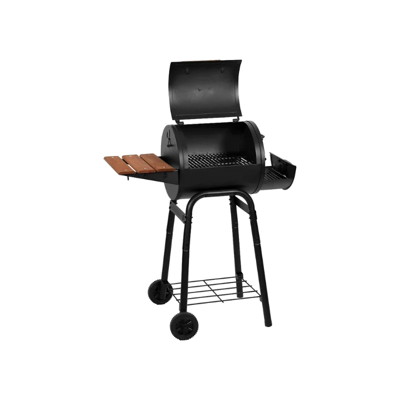 NEW PRODUCT Patio Pro Charcoal Grill, Model E1515 Compact Grill with Cast Iron Grates and Premium Wood Shelf