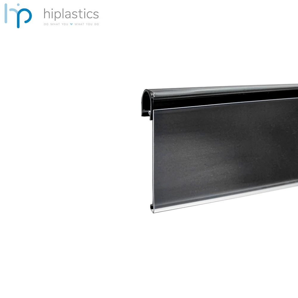Hiplastics LH025 Retail Display Suppliers Plastic Data Strip Hanging Price Tag Holders for Supermarket Shelves