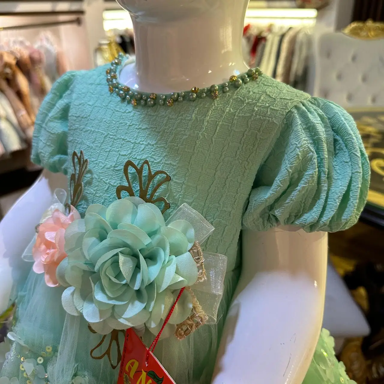 2024 new wholesale cotton printed bare shouldered kids girls stylish dress for children girls dress.