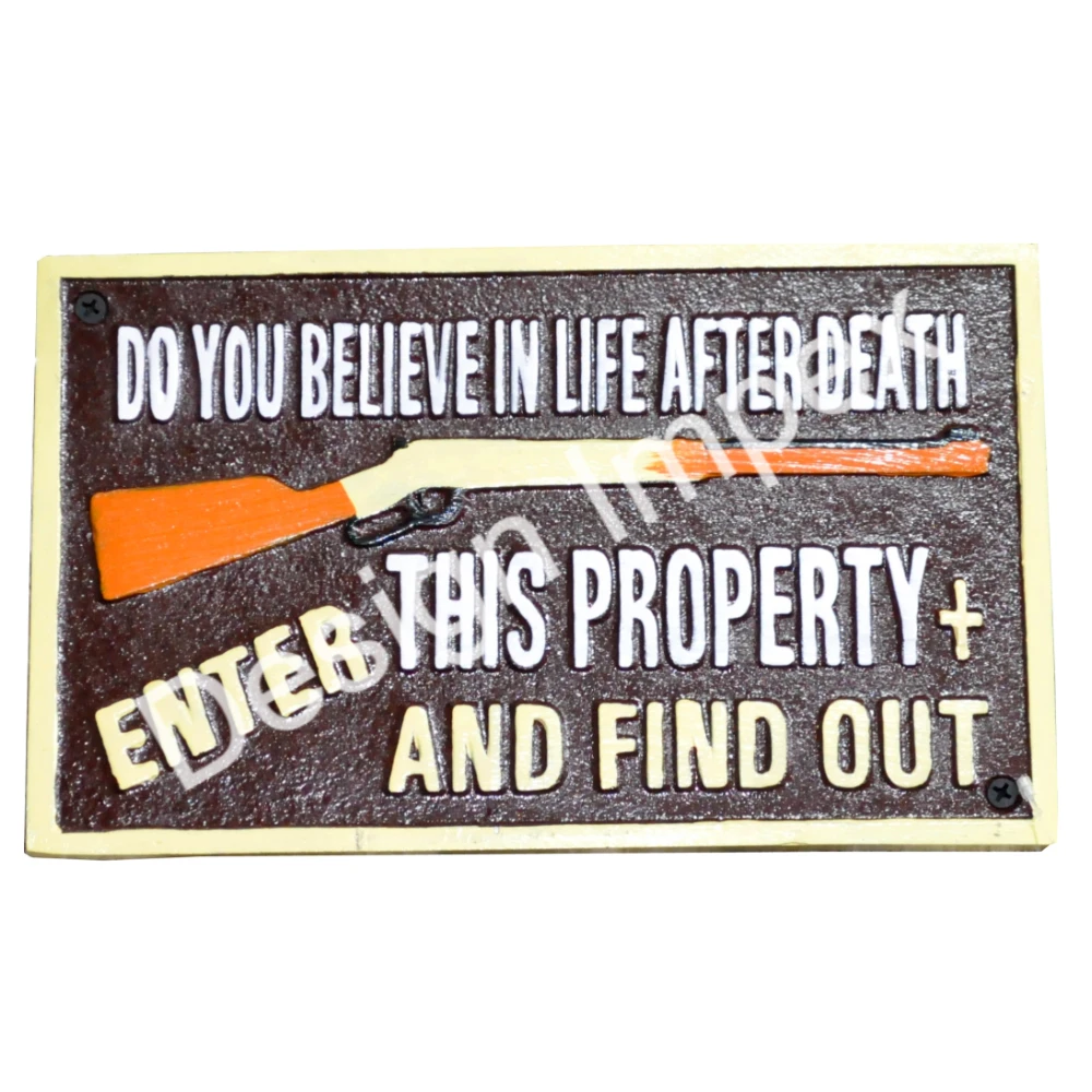 Do You Believe In Life After Death Enter This Property And Find Out General Sign Mid Century Home Wall Mount Rifle General Sign