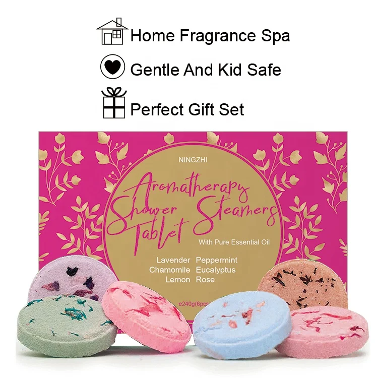 Natural Herbal 6 Packs Shower Steamers Shower Bath Bombs Tablets for soothing body mind