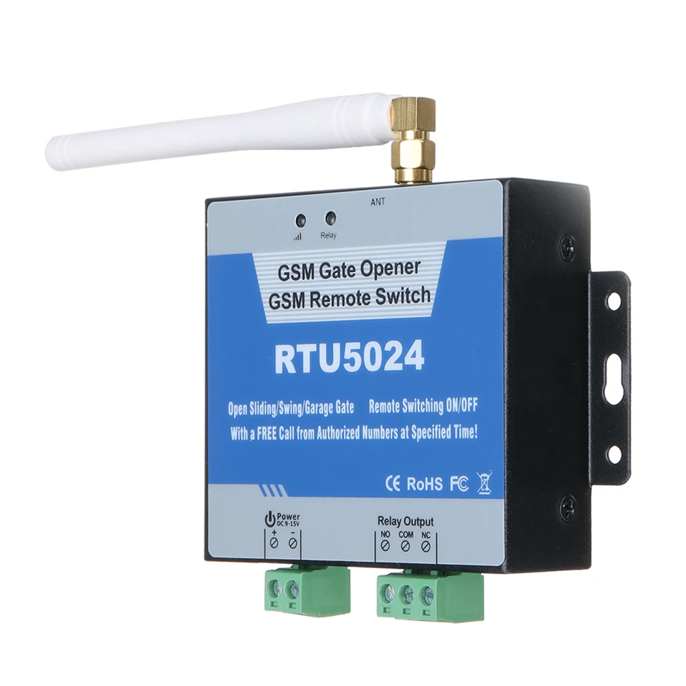 GSM Gate Opener, RTU 5024 Access Controller, Remote On/Off Switch Free Call SMS Command Support 850/900/1800/1900MHz