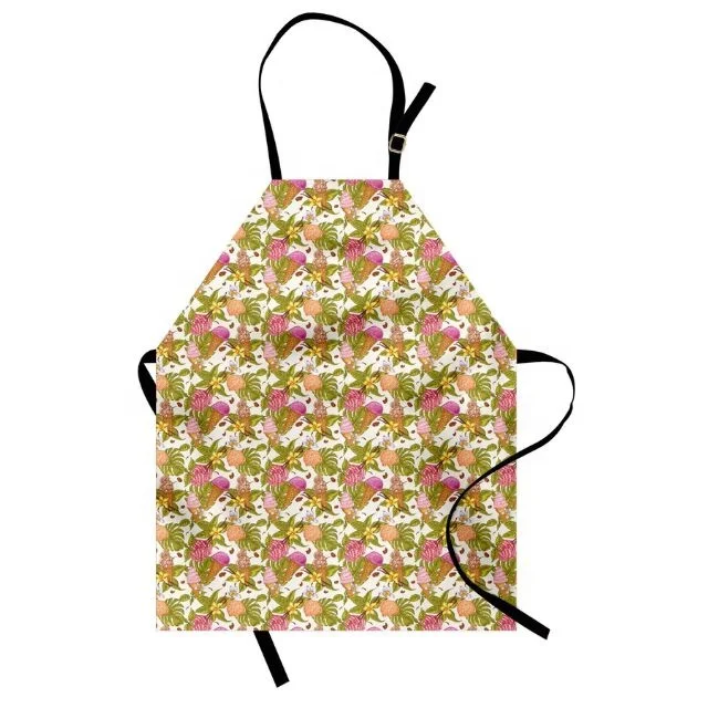 Ice Cream Print Waterproof Resistant Dirt Apron Kitchen Oil-proof Clothes Embroidered Cooking Aprons Kitchen Cleaning Accessory