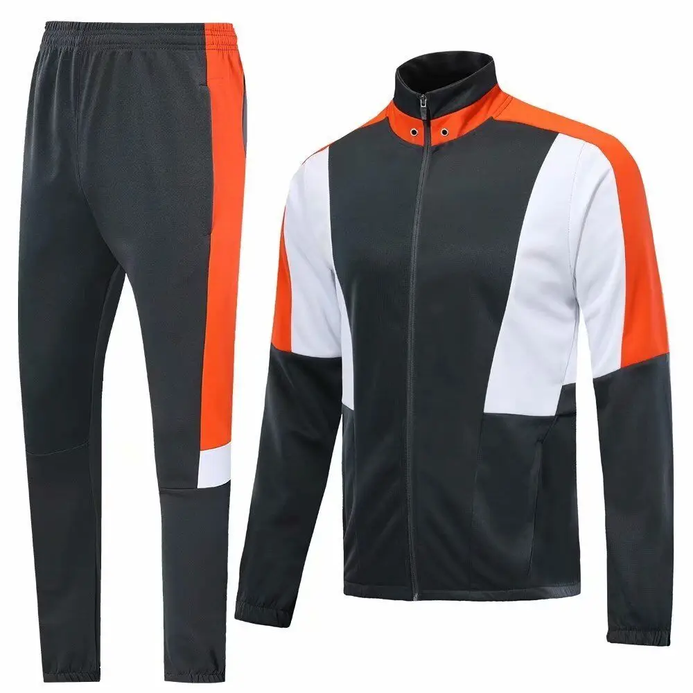 Latest Design Winter Mens Tracksuit Set Causal Long Sleeve Black Color Plain Tracksuit For Sale