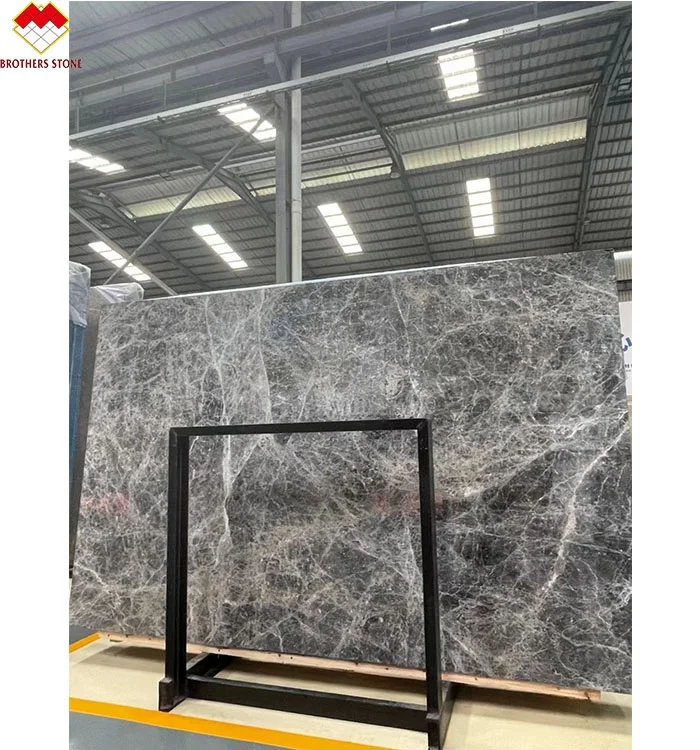 High Quality Turkish Her-mes Grey Marble Slabs Glazed Armani Grey Polished Carrara Marble Tiles Calcite Type for Villas
