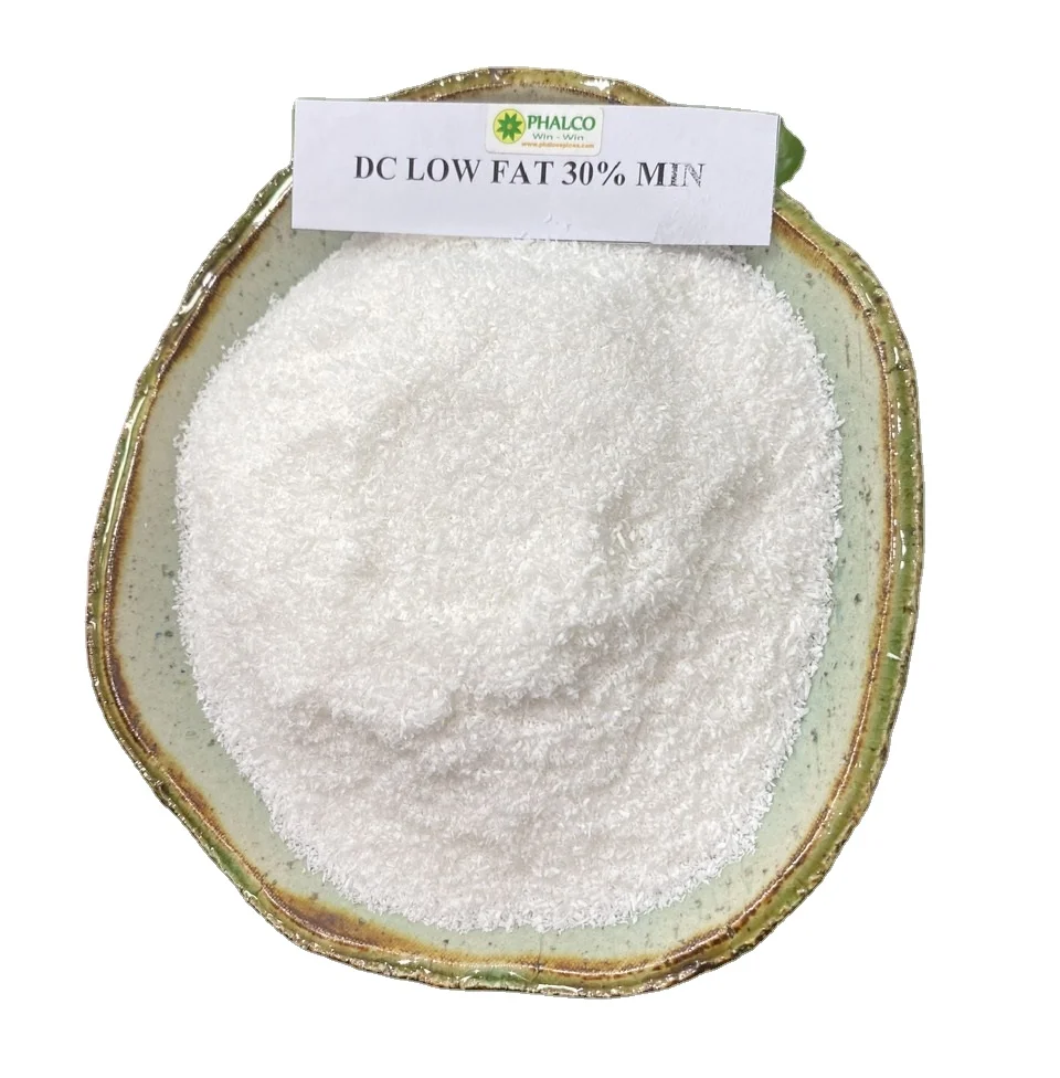 Desiccated coconut powder/ desiccated coconut low fat 35% 30% Min for Export | Whatsapp +84869981238