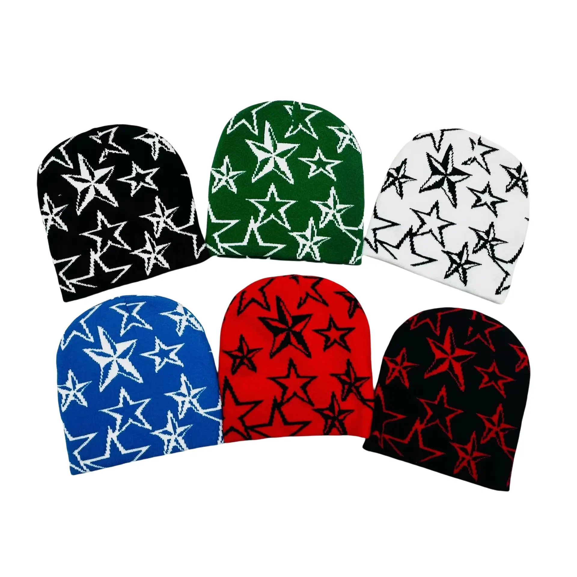 100% Soft Acrylic Custom Logo Printed Beanie Hat Fashionable Warm Cable Stripe Cuff Top Skull Knitted Luxury High Adult Hat Men