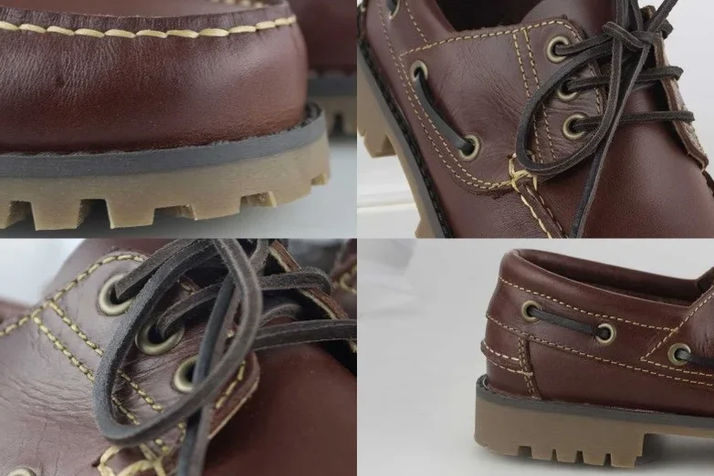 red brown genuine leather thick bottom moccasin shoes lace up men casual boat shoes for men