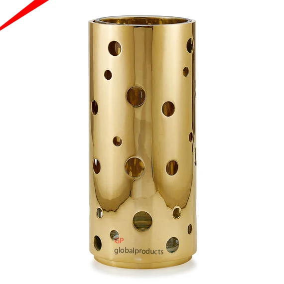 luxury designer metal flower vases for weddings decoration flower pot with high end finished