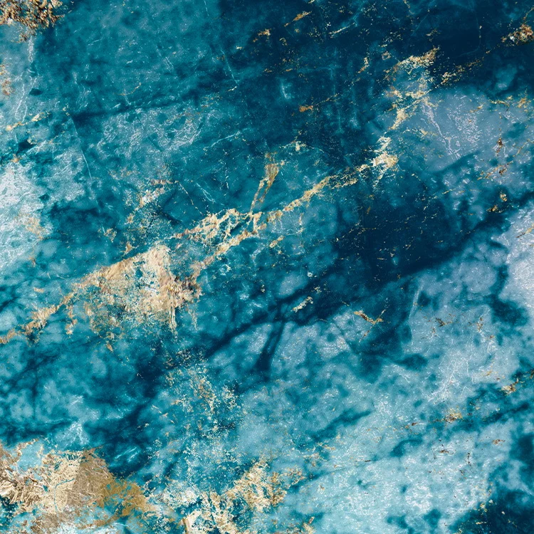 China Lightweight Waterproof 1220x2440 Mm Carbon Slate Spc Wpc Pvc Faux Blue Marble Wall Panels Sheet With Blue Veining On White