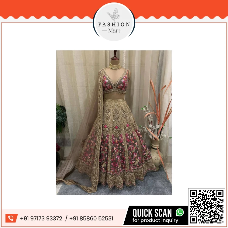 Купить Потрясающие индийские свадебные lehenga choli с вышивкой и блестками по низкой цене