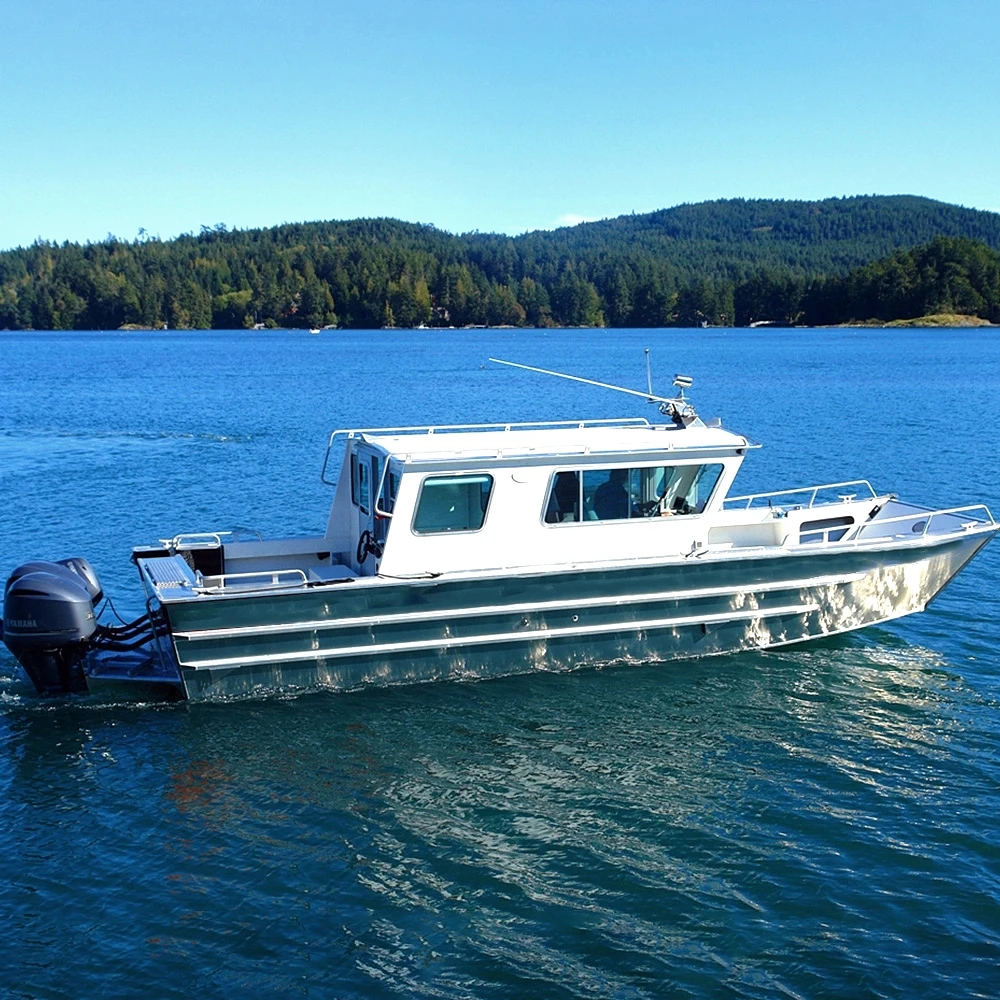Kinocean 32 Foot Full Welded High Speed Aluminum Fishing Boat Cabin Landing Craft for Offshore Fishing Work
