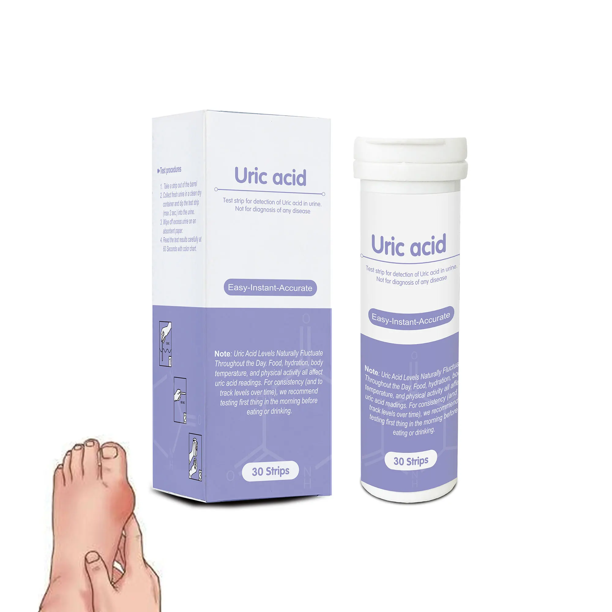 Uric Acid Test Strip for Household Testing Medical Supplies Universal Test Strips Prevent Gouty Arthritis