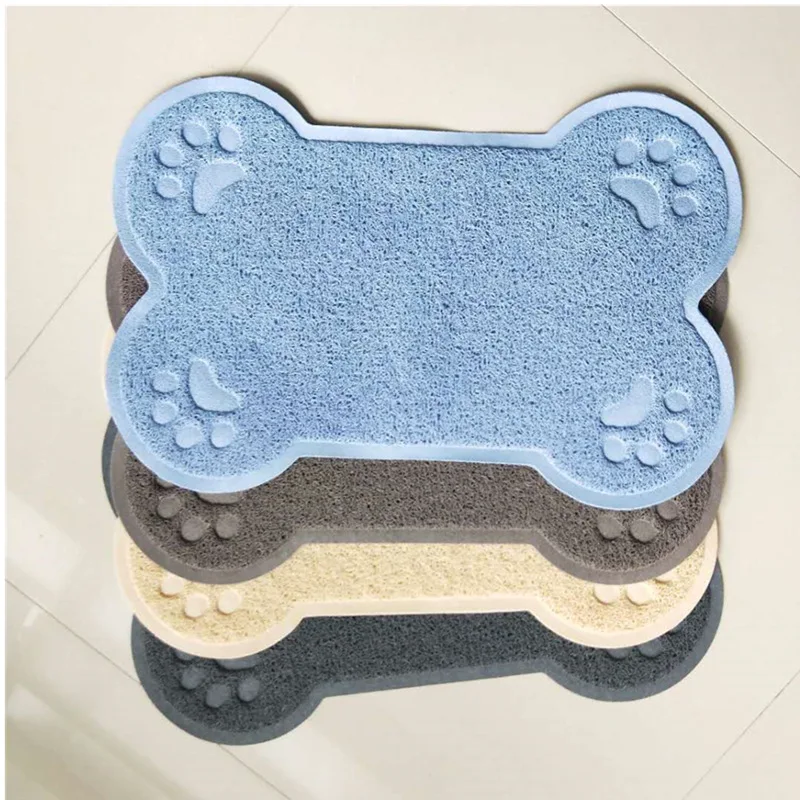 Fish/Bone-shaped waterproof non-slip cat litter box mat pet pad pet cleaning supplies PVC cat toilet mat