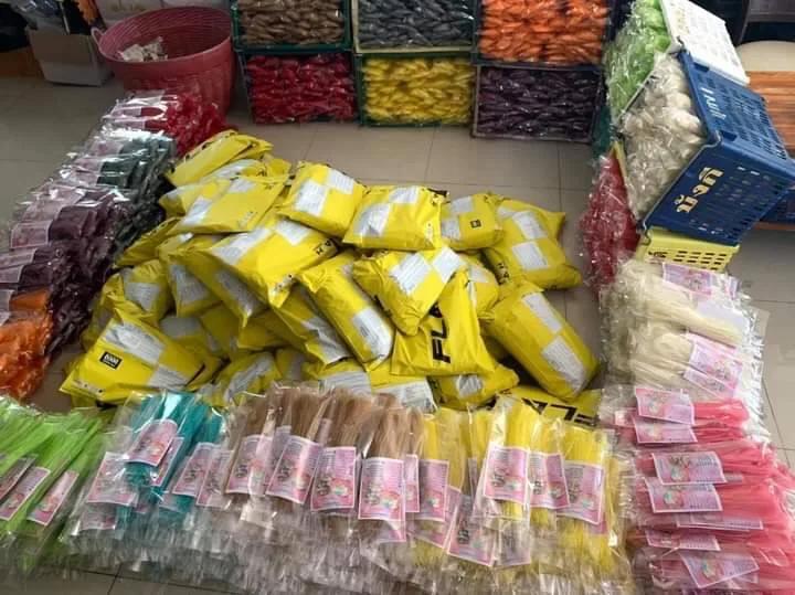 KHUNNAI THAILOEI Thai Dried Herbal Rice Noodles with 8 colors with made from rice flour there is Thai natural herbs