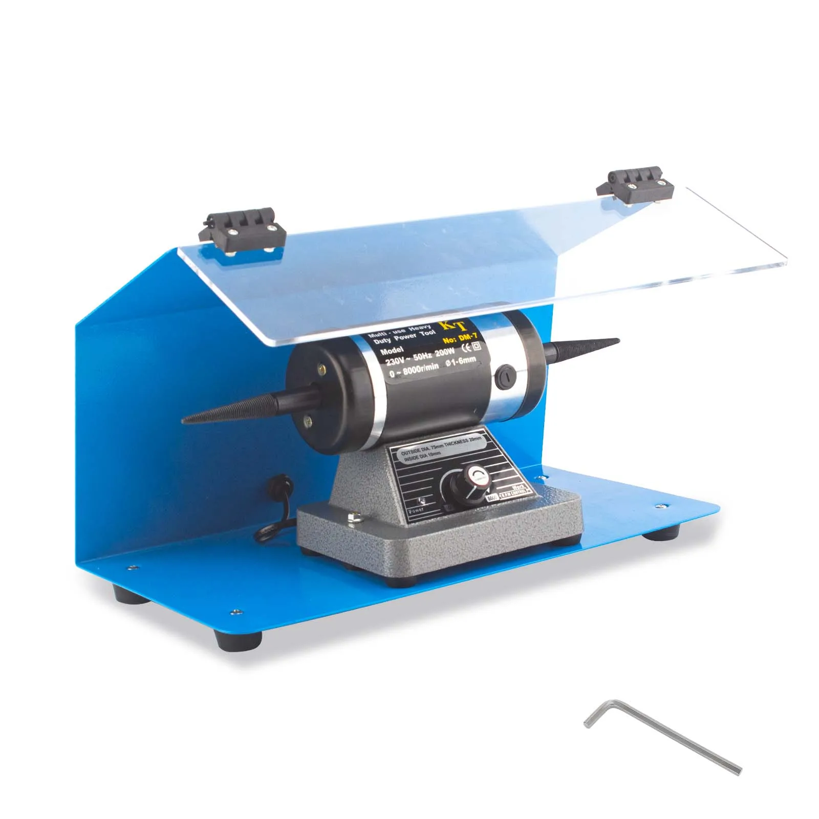 Factory Desktop Jewelry Polishing Cleaning Machine Adjustable Speed 200W 220V Making Tool Grinding with Light Machine KT DM-7