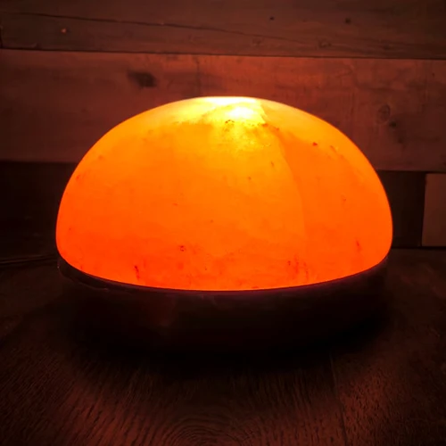 Himalayan Natural Round Shaped Crystal Foot Detoxer Salt Lamp with power cord ISO 9001 and 22000 Certified origin Pakistan