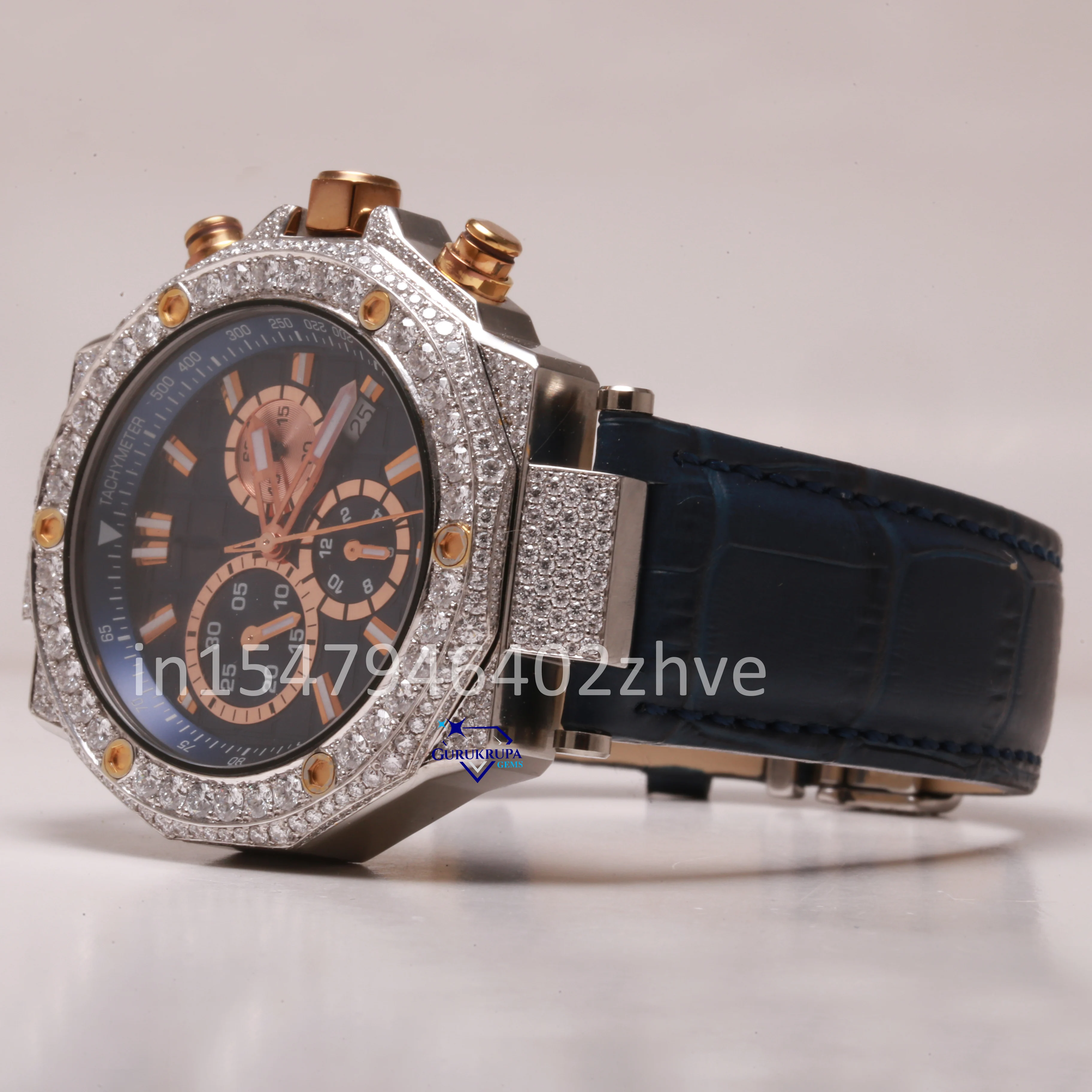 Highly attractive new designer moissanite watch specially crafted for men adding a touch of class to their overall style
