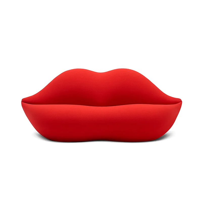 attractive design red lip shape comfortable fabric living room sofas modern luxury sofa for living room