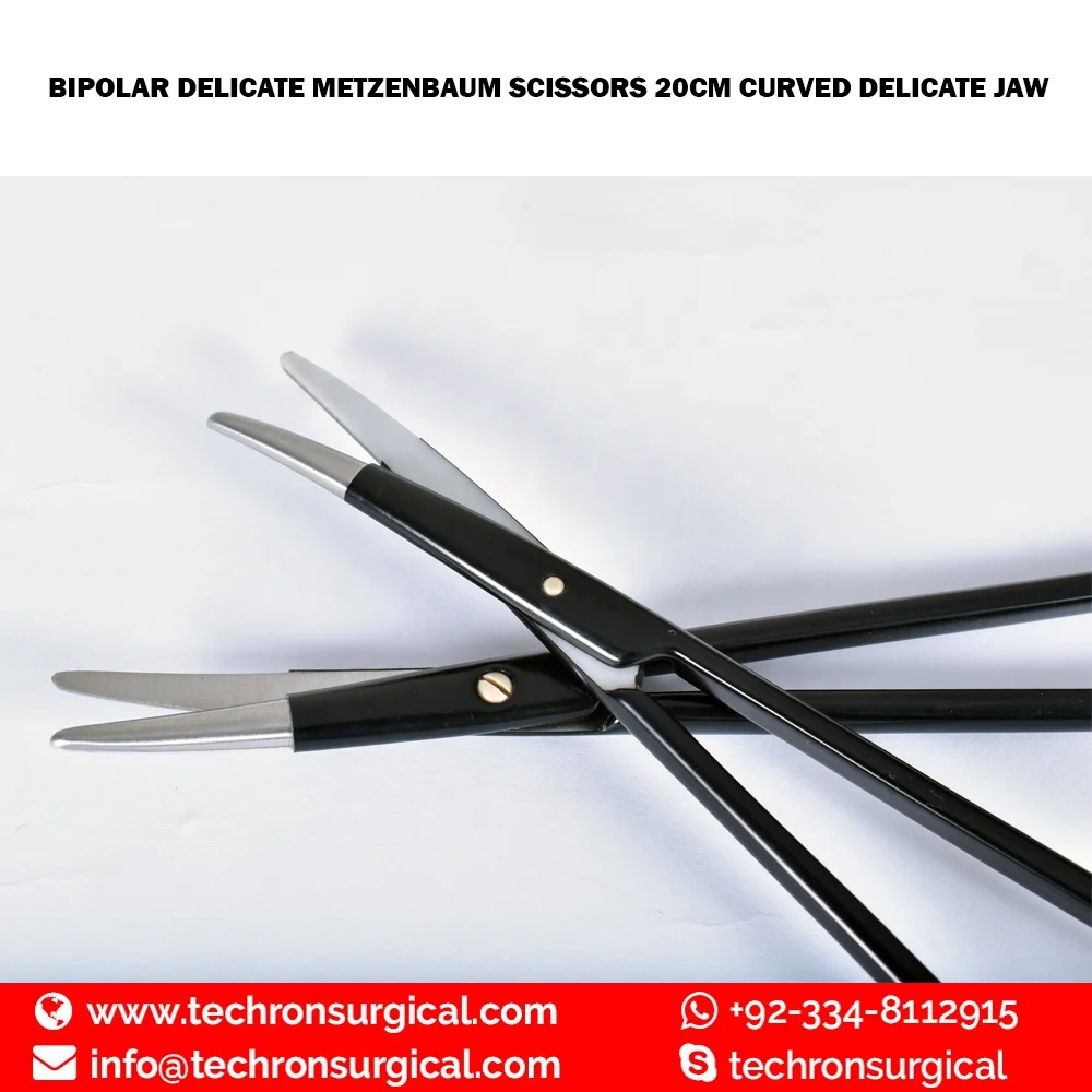 Electrosurgical Ceramic Blade Metzenbaum Bipolar Scissors Curved