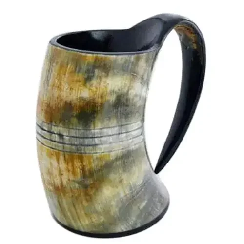 Best Quality Customized Viking Drinking Horn Tankard Carved Cow/Ox/Lion Animal Style Decoration with Printed Logo