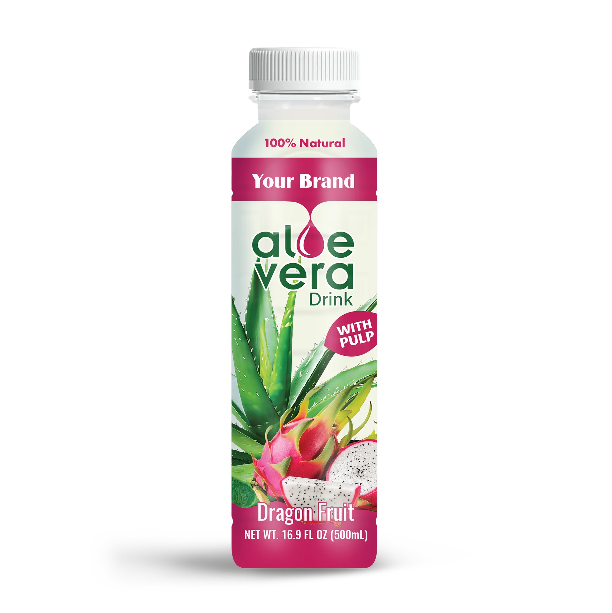 Aloe Vera Juice Drink with Pulp 500ml TAN DO Vietnam Manufacturer - Tethered Cap, Private Label, Wholesale Best Price, OEM/ODM