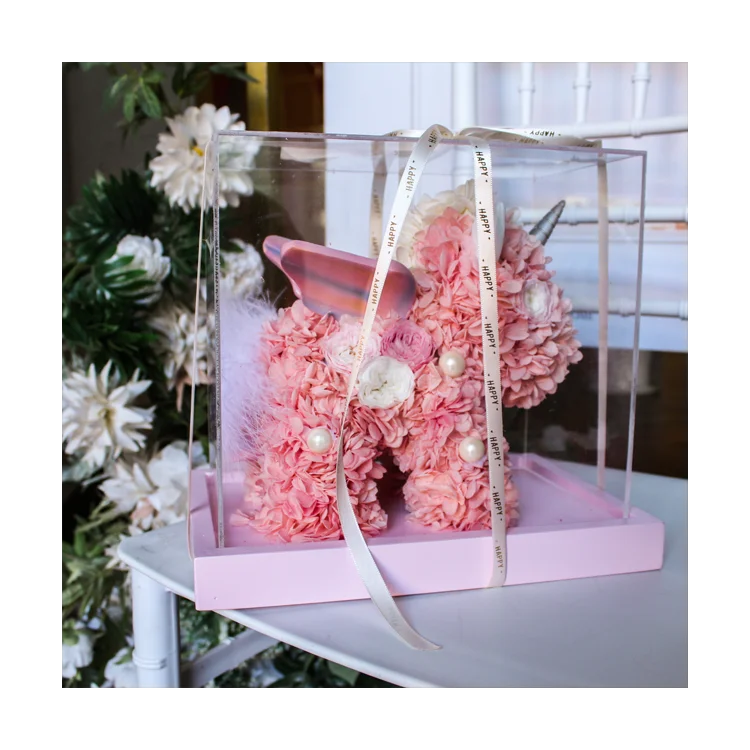 Valentines day anniversary necklace gift box preserved rose packing dry flower Artificial Flowers for wife girlfriend