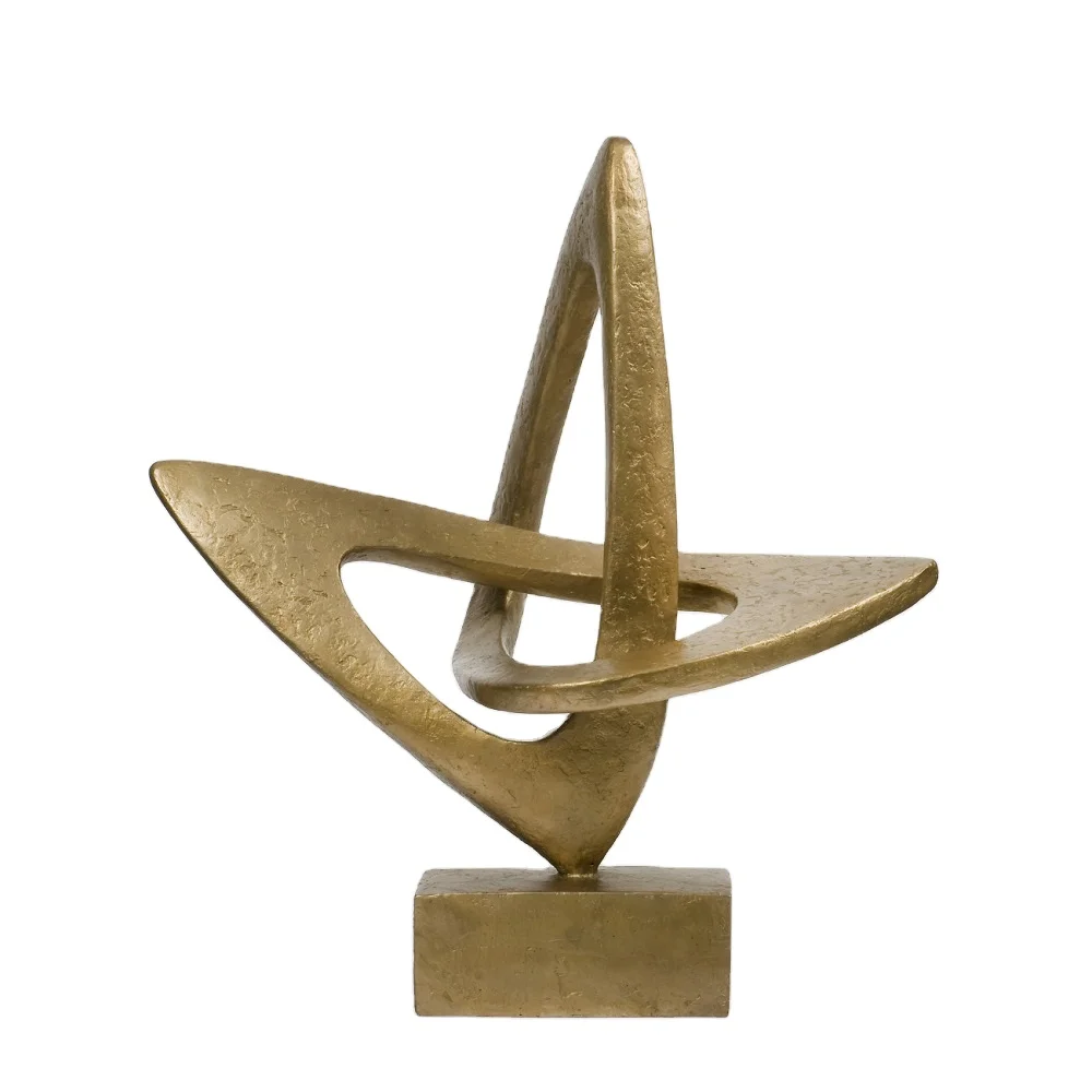 Attractive Design Gold Color Large Outdoor Metal Abstract Art Garden Decoration Custom Sculpture from India