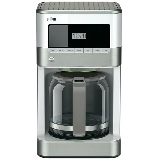 Braun KF7070 BrewSense Drip Glass Coffeemaker, 12 Cup, Stainless Steel