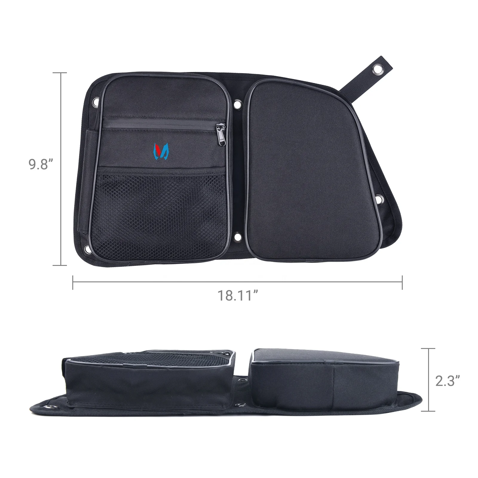MICTUNING Universal RZR Rear Door Bags Pick Up Truck Storage Passenger Driver Side Storage Bag Set