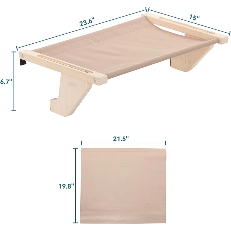 Customizable Cordless Cat Window Lock Hammock Bed for Winter and Summer No Suction No Drilling Cat Perches Holds Up to 40lbs