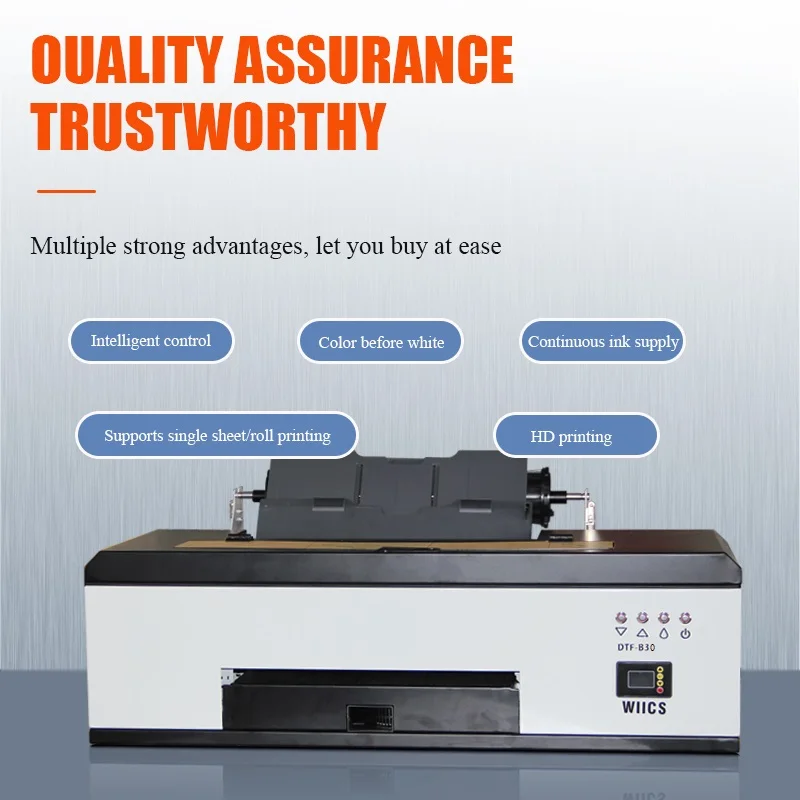 Hot Sale Digital Inkjet Printing Machine A3 30cm Eps R1390 1390 DTF Printer for Customized T-shirts Printing